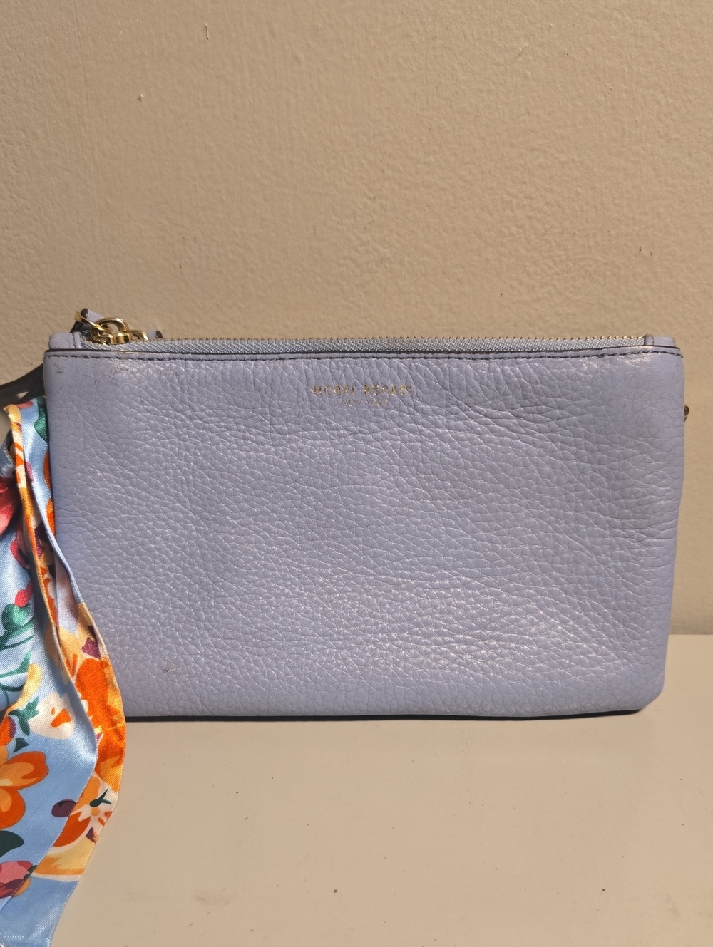 Henri Bendel Blue Pebbled Leather Crossbody